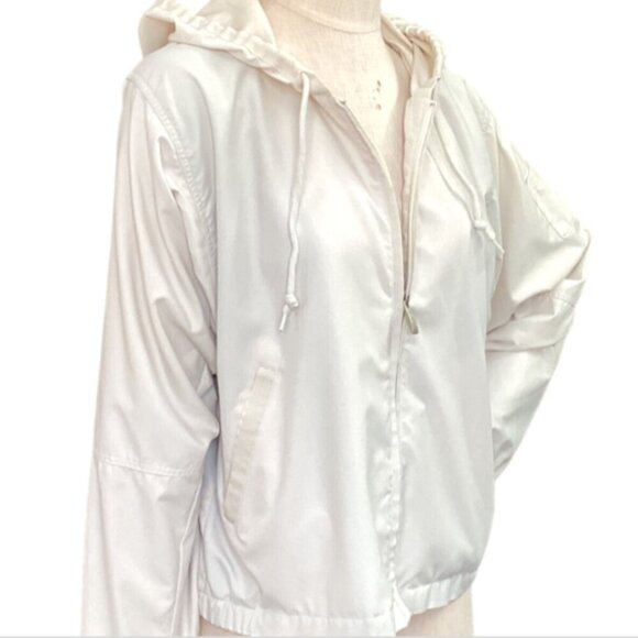 Roche Motion Zip Hooded Golf Windbreaker Jacket M Beige 175i - Picture 3 of 11